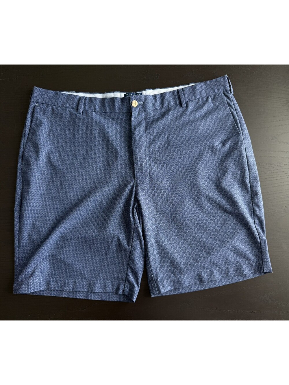Peter Millar NWOT Crown Crafted Shorts Mens Sz 40 Blue Geometric Surge Golf Soft